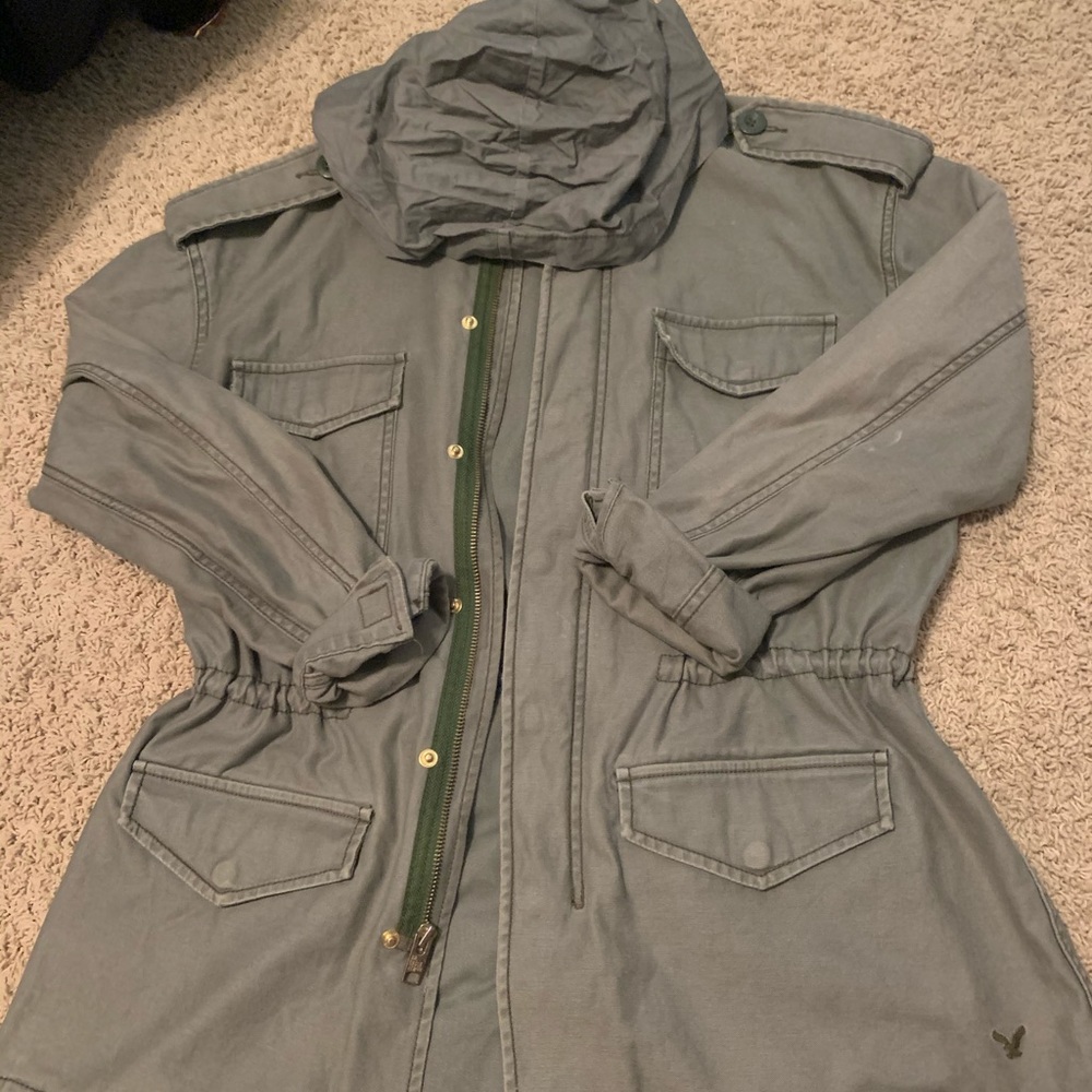 army green American eagle jacket